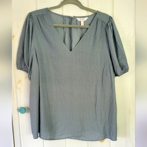 Lauren Conrad Striped Elastic Sleeve Blouse - Picture 1 of 7